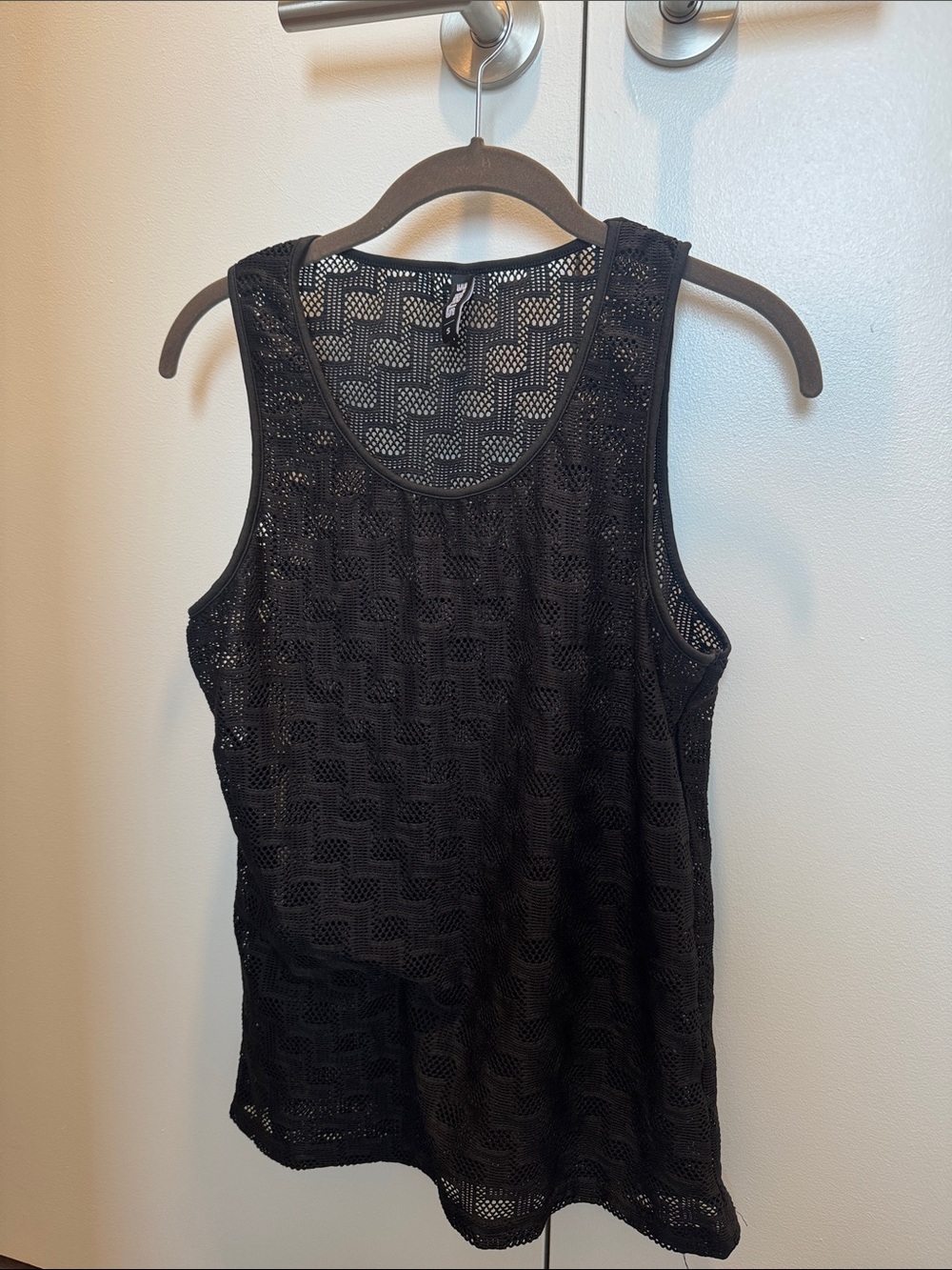 Men's Black Knit Mesh Tank Top